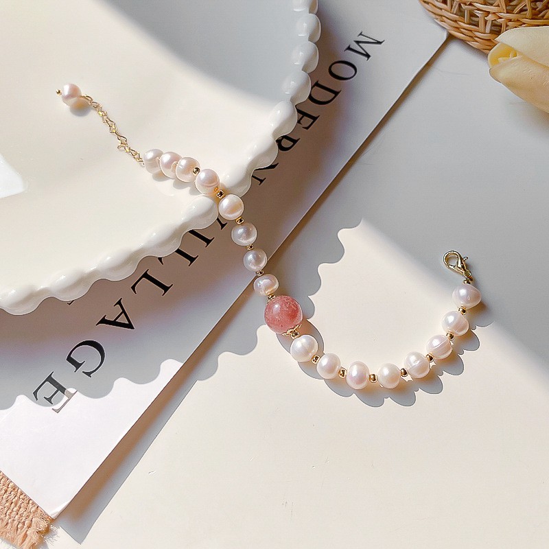 Vòng Tay Mạ Vàng Đính Hạt Ngọc Trai Giả Xinh Xắn Cho Nữ | BigBuy360 - bigbuy360.vn