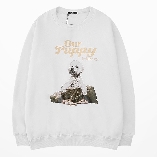 Áo Sweater HALEY Nam Nữ unisex Puppy phong cách Hàn Quốc cá tính, Chất nỉ bông đẹp mã HD216 Áo Nỉ Nam Nữ