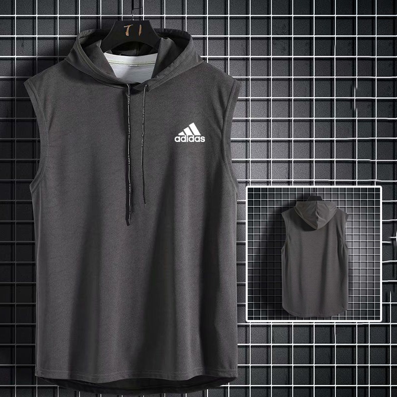 Áo Thun Thể Thao Sát Nách Có Mũ Trùm Dáng Suông Năng Động Thời Trang Phong Cách Hàn Quốc Cho Nam