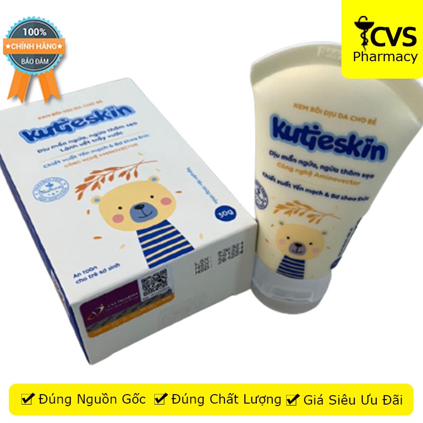 Kem Bôi Dịu Da Cho Bé Kutieskin 30g , ngừa thâm sẹo , Cvspharmacy