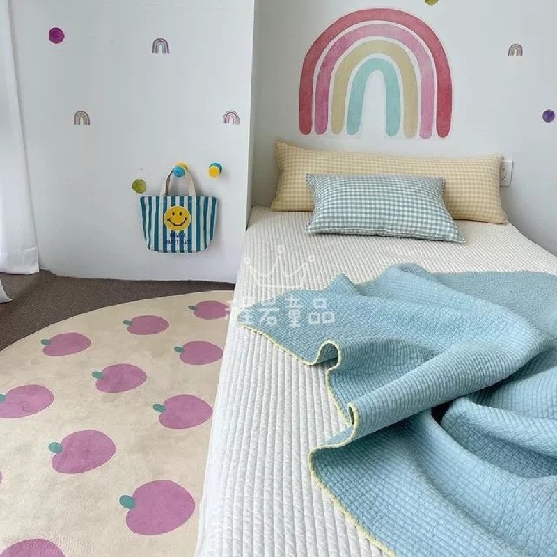 Thảm Trải Sàn Chống Trượt xuất Hàn Cao Cấp Hình Trăng Quả Táo KT 150x75cm