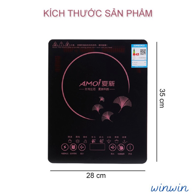Bếp Từ Đơn AMOI - Bếp Điện Từ CAO CẤP, Công suất lớn 2600W, Tự động ngắt, Mặt Kính Chịu Nhiệt Chống Trầy