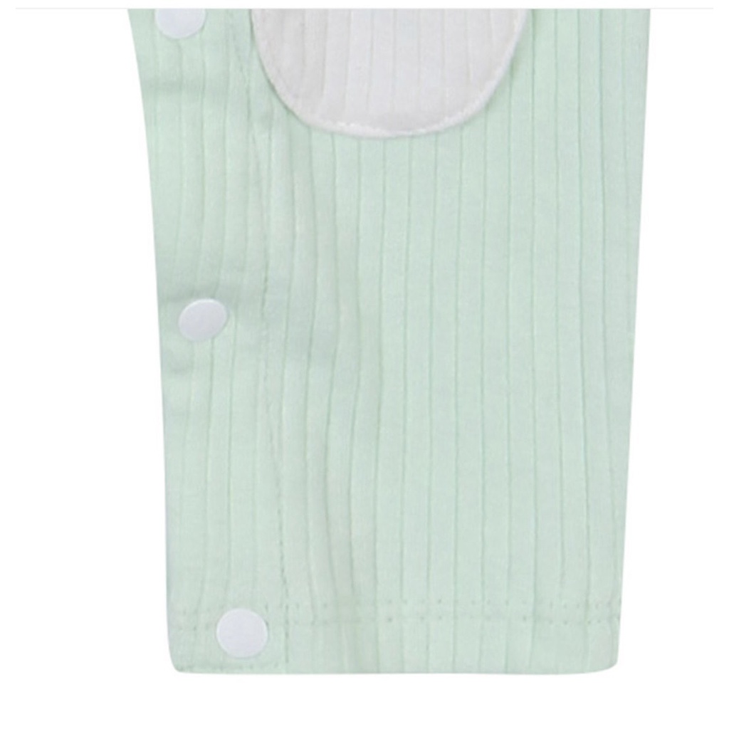 Body dài tay cài thẳng  Ettoi thun tăm túi ngực trắng Nga Fish B7DT5