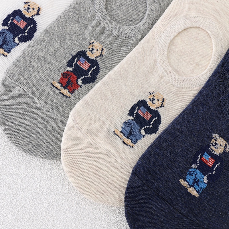 Vớ cotton Mỏng Cổ Thấp In Họa Tiết Hoạt Hình Dễ Thương Thời Trang Xuân Hè Cho Nam