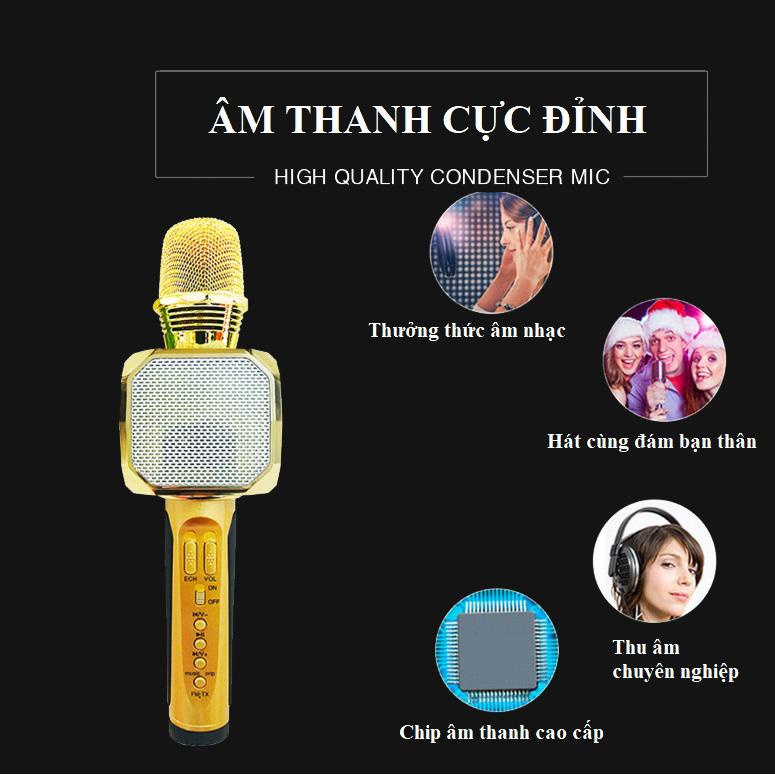 Micro Kèm Loa Bluetooth Karaoke Sd-10, Micro Bluetooth, Âm thanh sống động, Hát cực hay, Bảo hành chính hãng