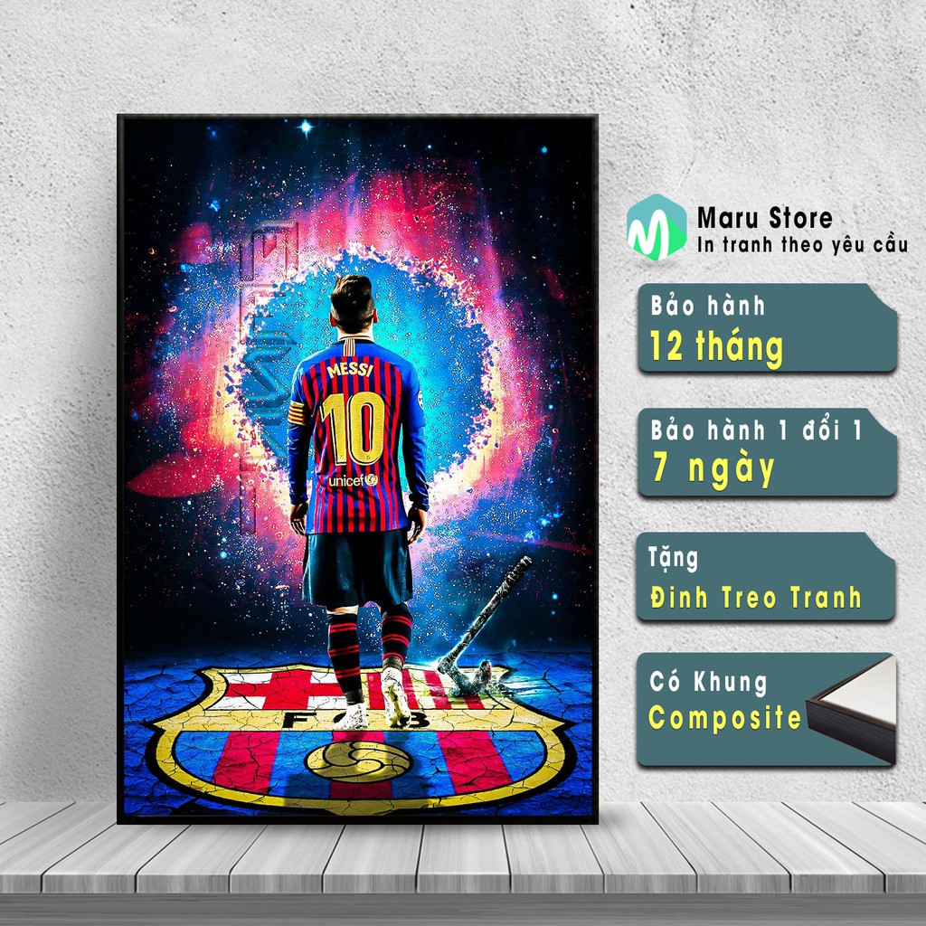 Tranh Cầu Thủ Messi Tại Barcelona, Trang Trí Góc Gaming