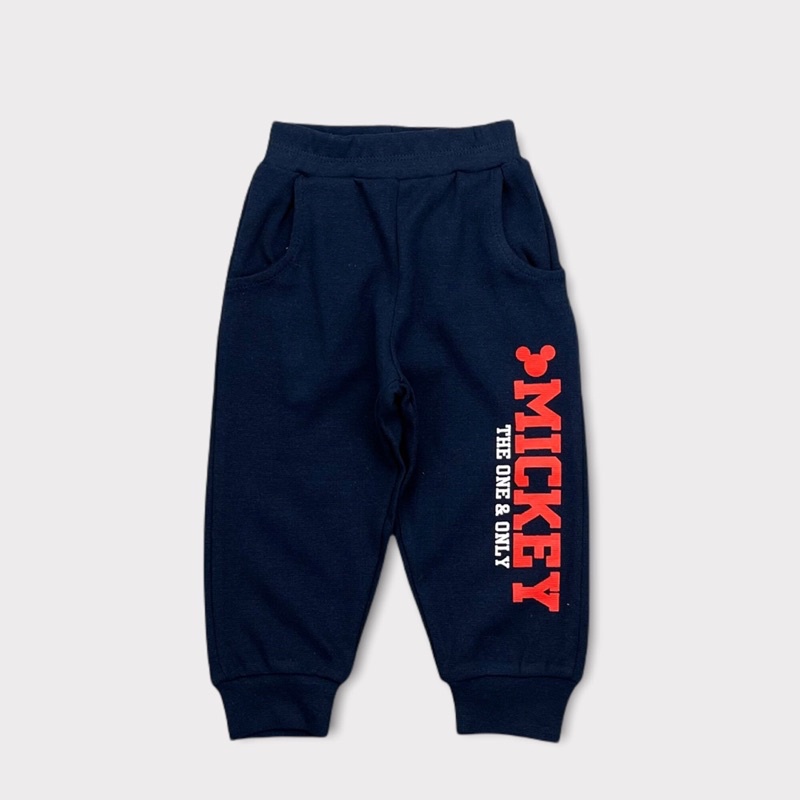 Quần nỉ in chữ mickey, chất dày dặn. Size 1-10T, cho bạn 9-30kg