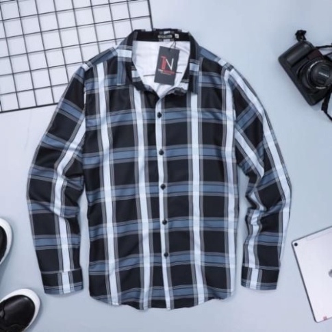Áo Sơ Mi Nam Sọc Caro 💥 CAO CẤP💥Phong Cách Tân Thời Đại , Chất Lụa Hàn Mềm  Mại, Thoáng Mát Dvin_fashion