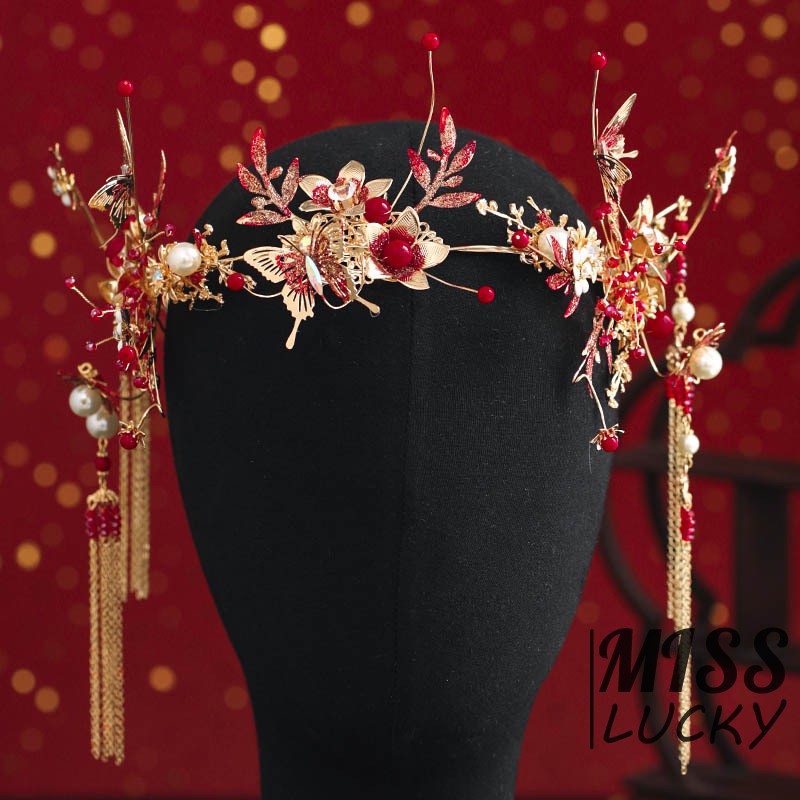 new style ancient headpiece step shake tassel suit Chinese style formal dress Cheongsam clothing ancient costume