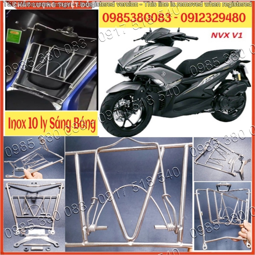 Baga NVX V1 Lượn Giữa INOX Cao Cấp Dày 10 Ly Cho Yamaha NVX 2014 - 2020 (Giá 1 bộ đủ pát ốc)