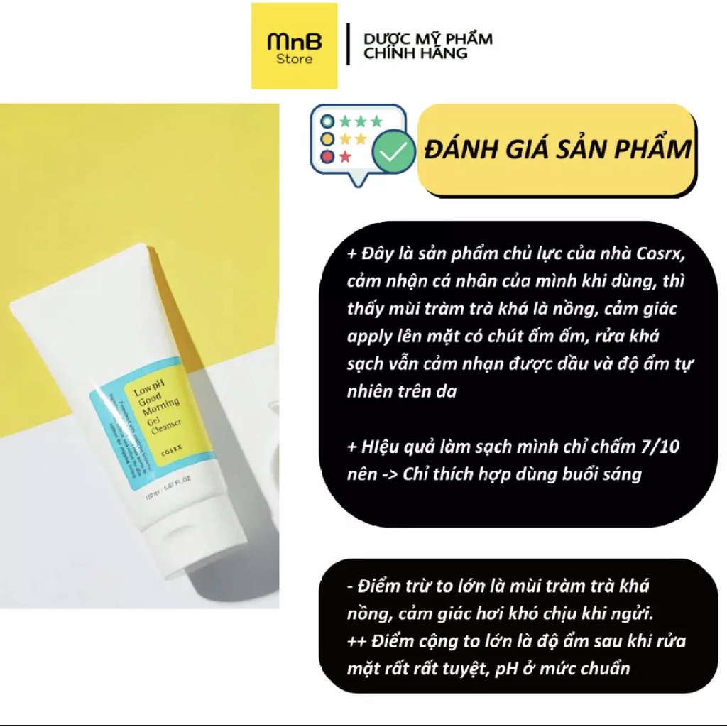 Gel Rửa Mặt COSRX Low pH Good Morning Gel Cleanser