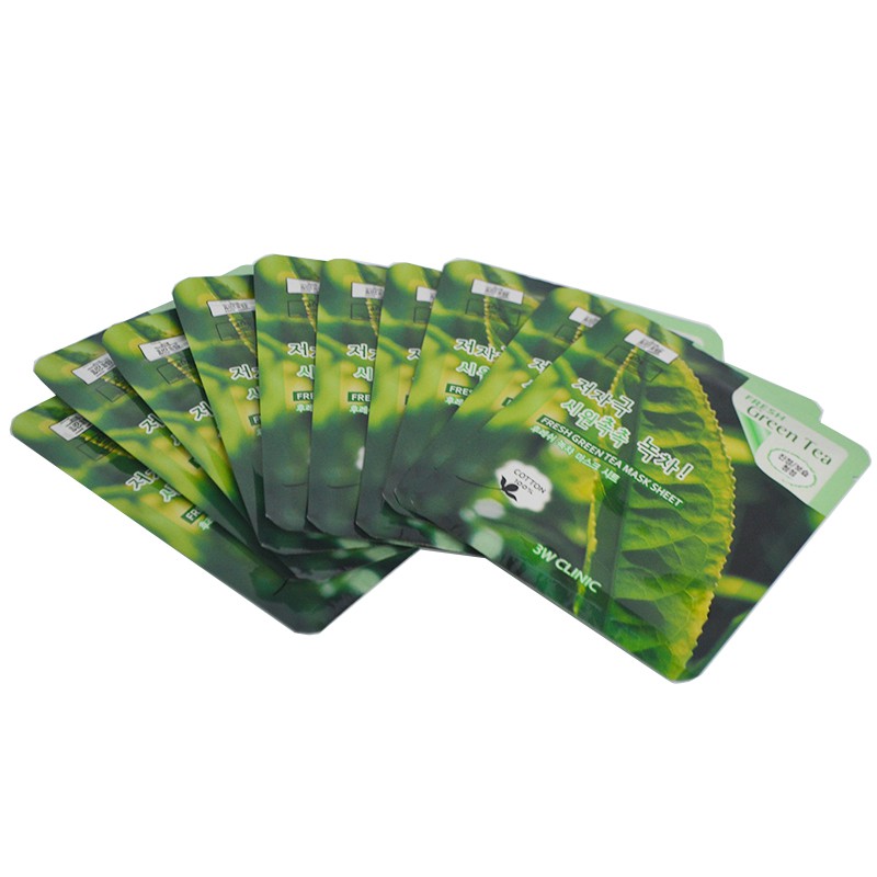 Combo 10 miếng mặt nạ chiết xuất trà xanh 3W Clinic Fresh Green Tea Mask Sheet 23ml X 10