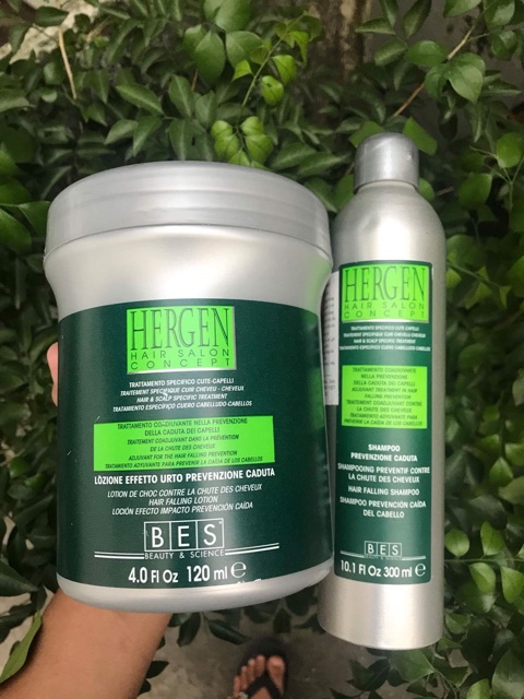Combo dầu gội và huyết thanh chống rụng kích thích mọc tóc Fanola Bes Hergen Hair Loss