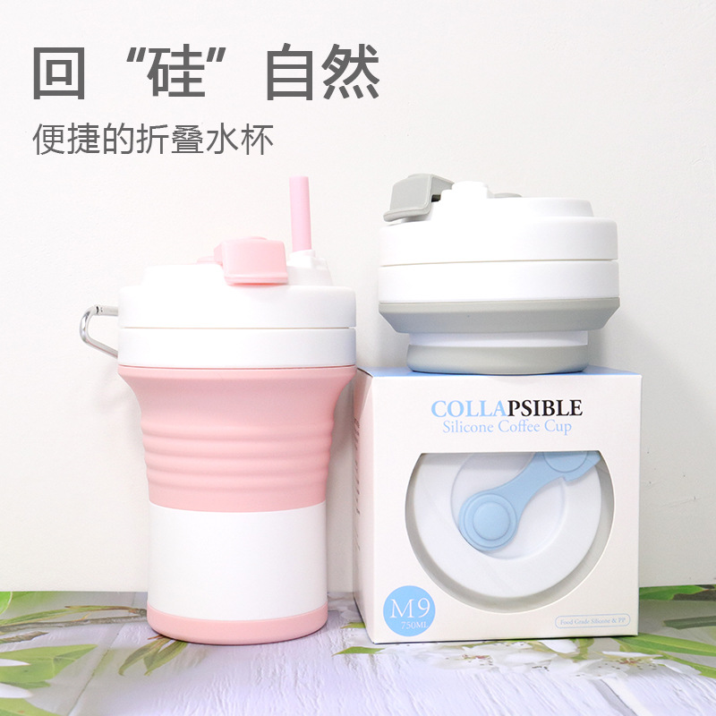 Cốc Nước Silicon Gấp Gọn Tiện Lợi Cho Dã Ngoại 750ml