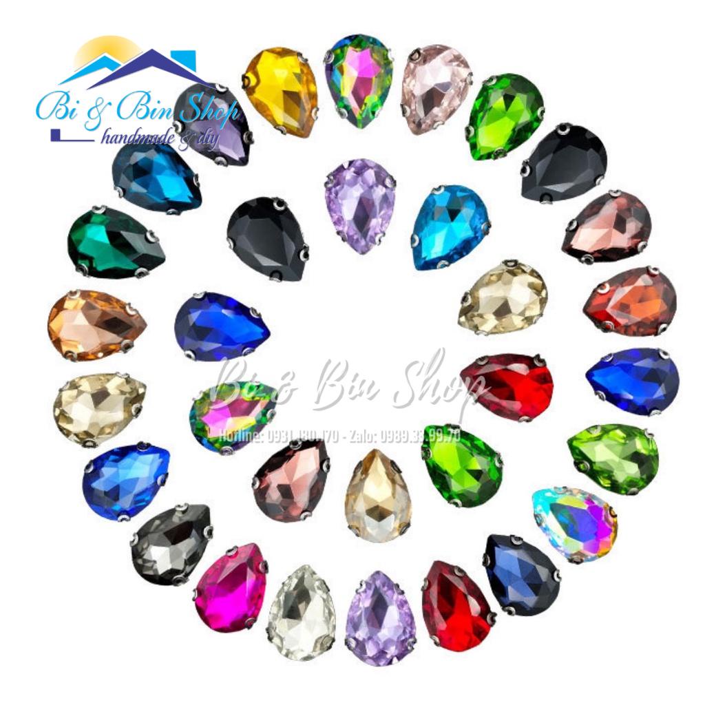 10 Viên Đá Đế Giọt Nước Hạt Pha Lê 10x14mm Đính Kết Trang Phục Thời Trang, Trang Trí Vương Miện - Bi &amp; Bin Shop
