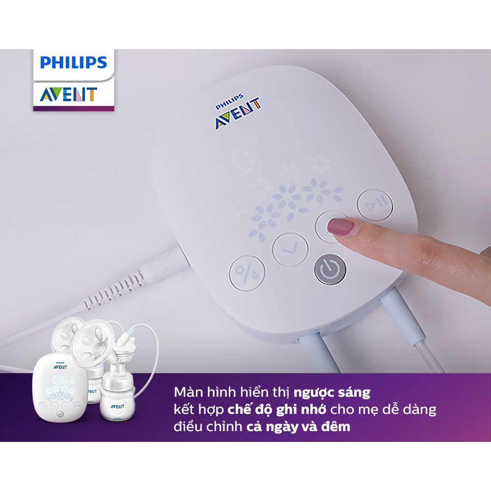 Máy hút sữa điện đôi Philips Avent. SCF 303/01