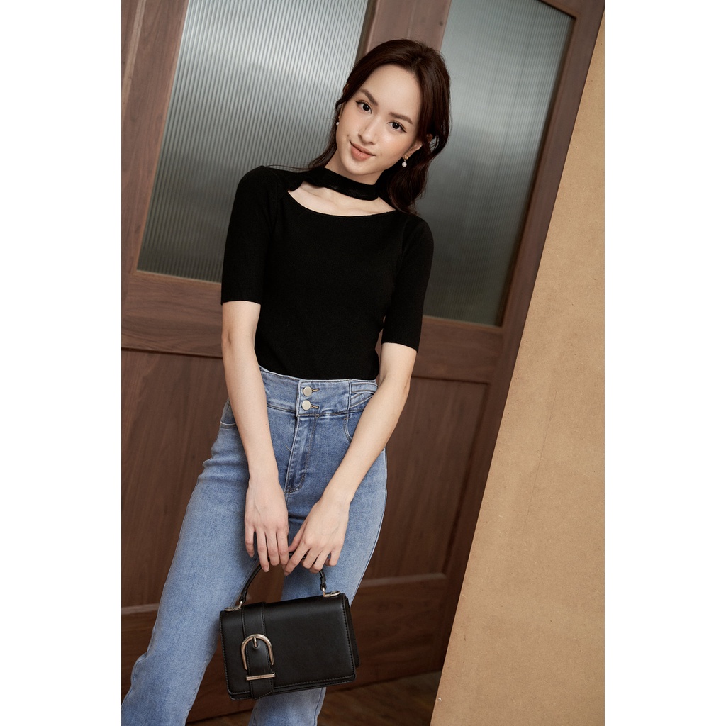 Len trơn cộc tay cổ trụ gân khoét TIIN STORE G21042