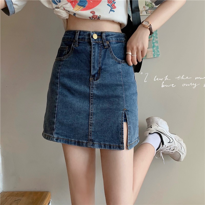 Xiaozhainv Chân Váy Bằng Vải Jeans Kiểu Dáng Chữ A Thời Trang Quyến Rũ Cho Nữ | BigBuy360 - bigbuy360.vn