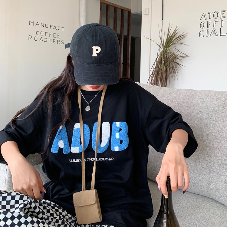 Áo Thun Tay Ngắn Cổ Tròn Thêu Họa Tiết Thời Trang Dành Cho Nữ