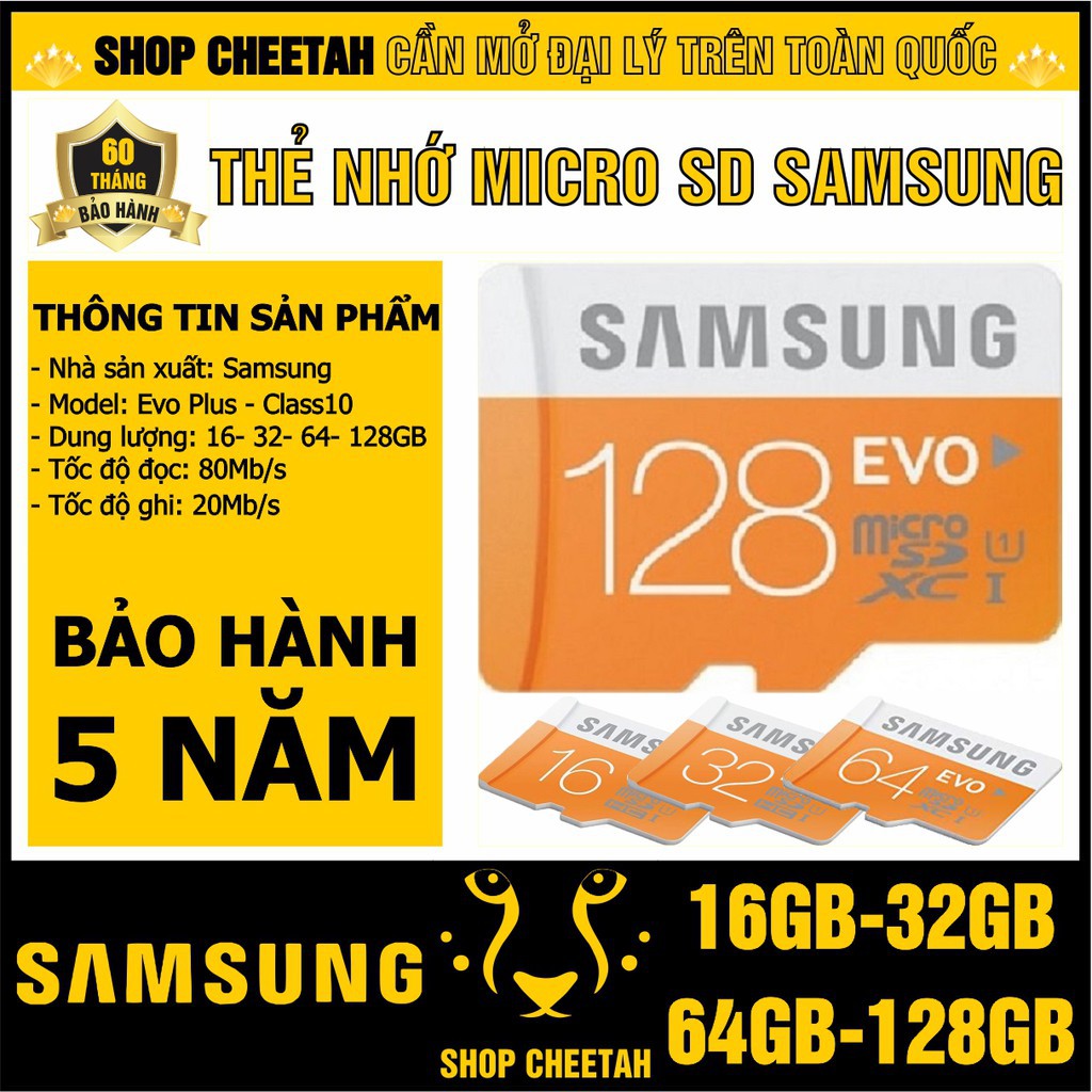 Nơi✟Thẻ nhớ MicroSD SamSung 128GB/64GB/32GB/16GB – Evo Plus Class 10 CHÍNH HÃNG Kèm Adapter Bảo hành 5 năm
