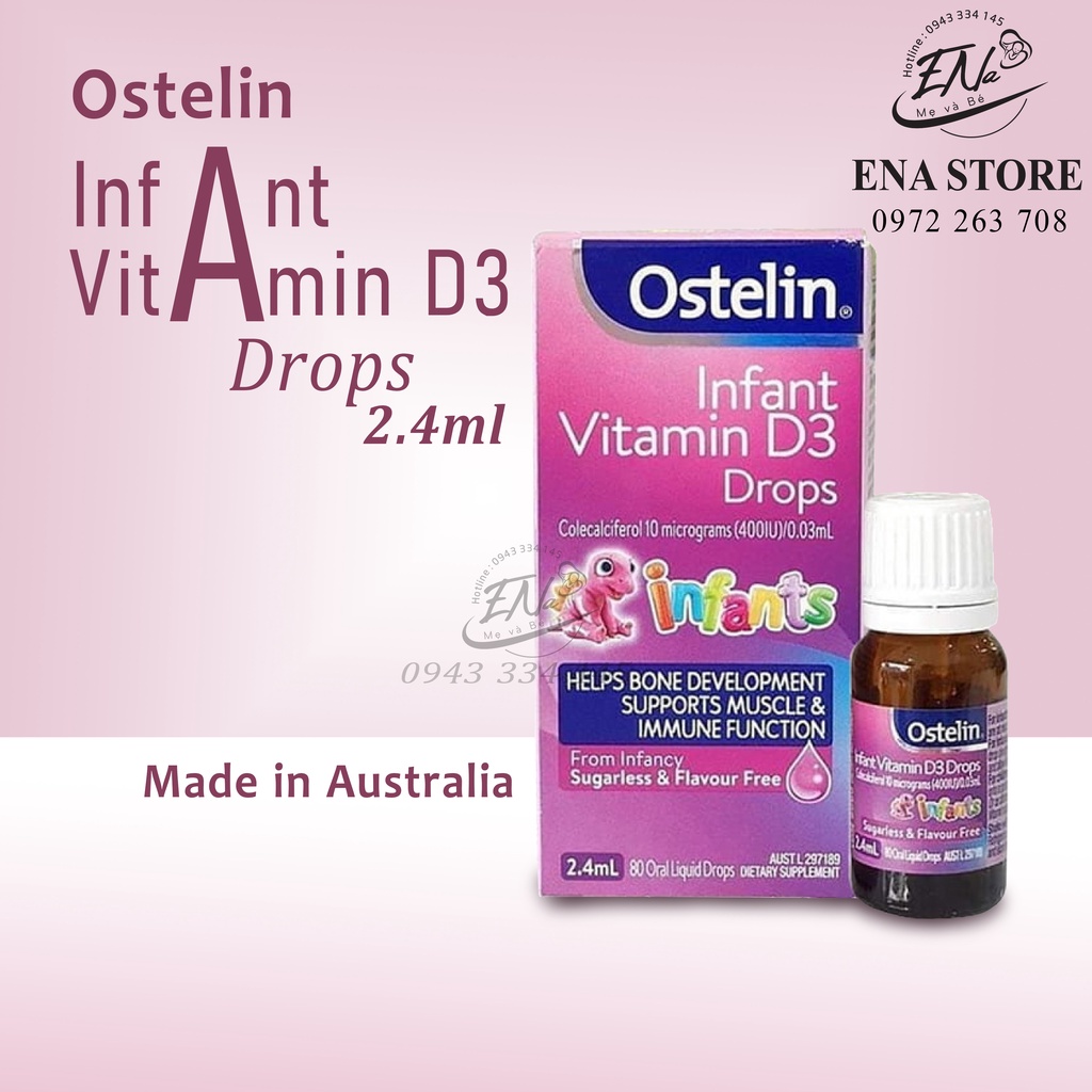 D3 Drops Ostelin dạng giọt 2.4ml hàng chính hãng