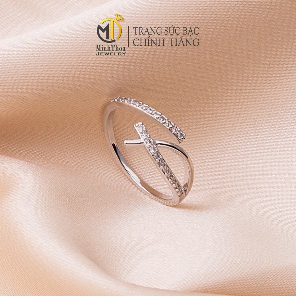 Nhẫn bạc nữ dáng hở đơn giản cá tính phụ kiện trang sức bạc đẹp  Minh Thoa JEWELRY