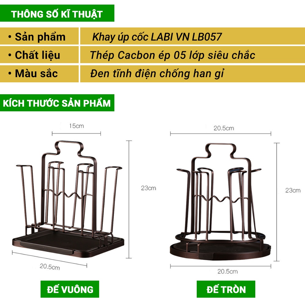 Khay úp cốc úp ly có khay hứng nước LABI VN LB057
