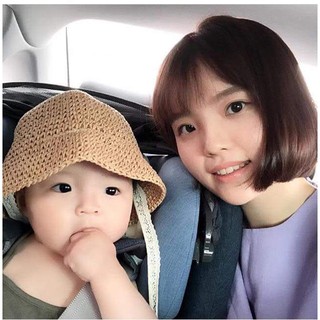 Nón Ajuma cho bé từ 0 - 6 tháng_Hàng thủ công móc tay