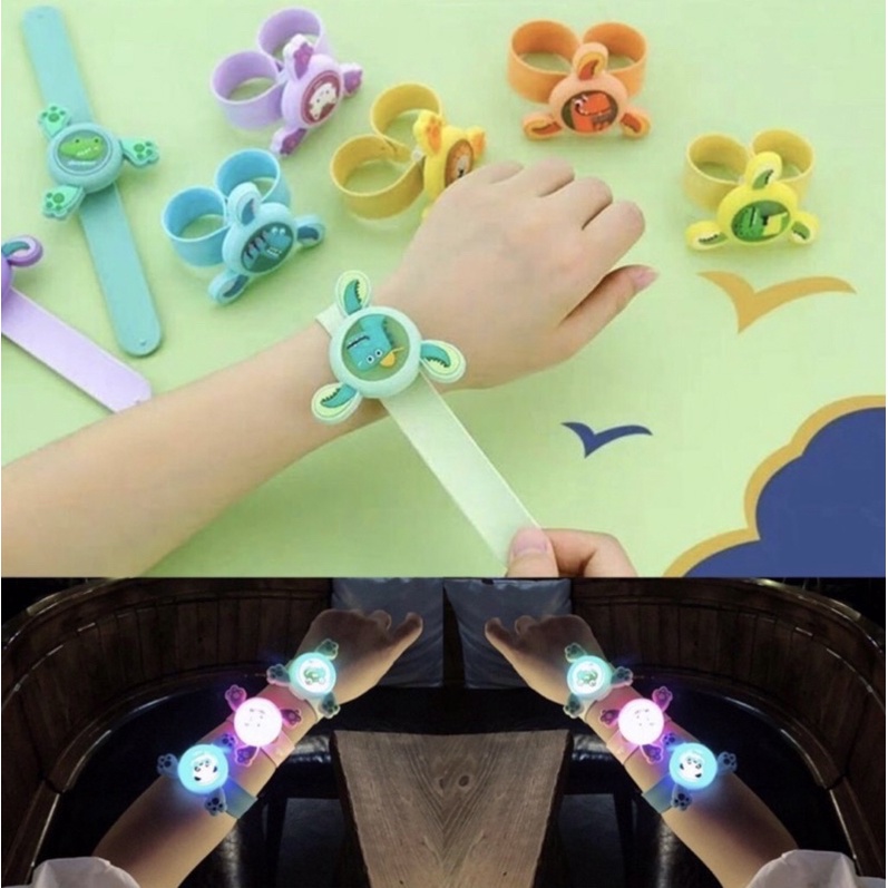 Vòng Tay Đuổi Muỗi Đồng Hồ Đeo Tay Có Tinh Dầu Đuổi Muỗi Kèm Con Quay+Đèn Led Siêu Cưng Cho Bé!