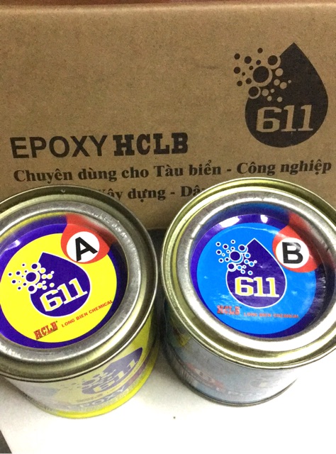 Keo dán đa năng (dán đá, nhựa, gỗ, kim loại...) epoxy AB 611 dùng cho tàu biển, công nghiệp, xây dựng