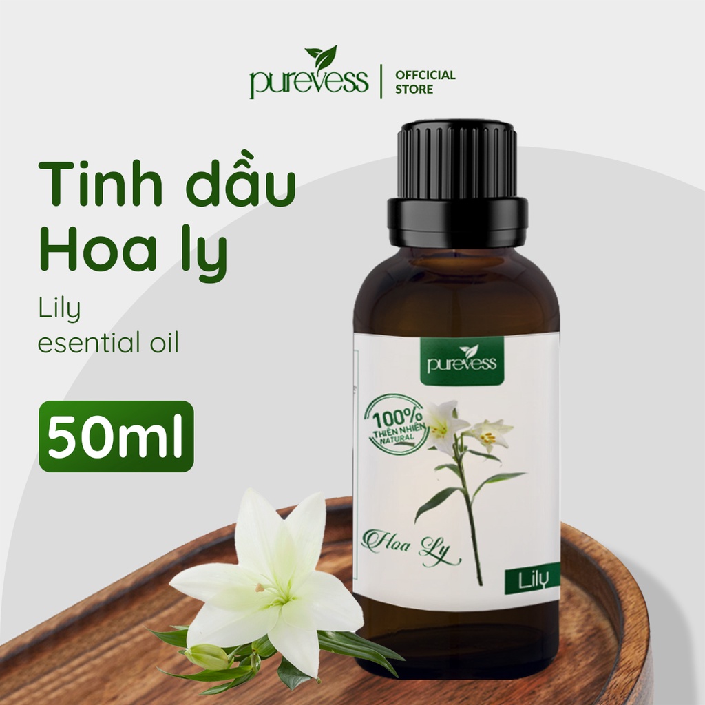 Tinh dầu Hoa Ly Purevess nguyên chất cao cấp giúp thơm phòng, thư giãn ngủ ngon dung tích 10ml, 30ml, 50ml, 100ml