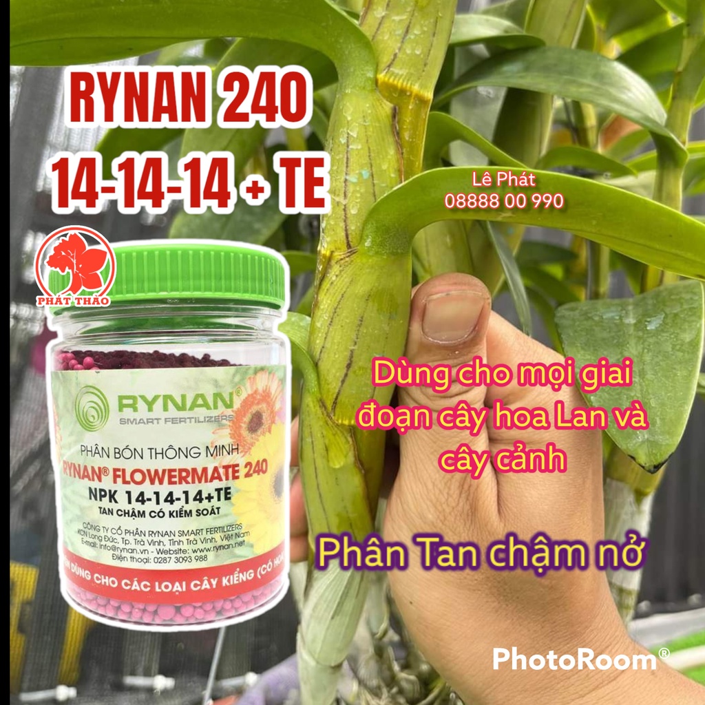 Phân bón RYNAN chuyên dùng cho Hoa lan 150gam, tan chậm, hạt nở