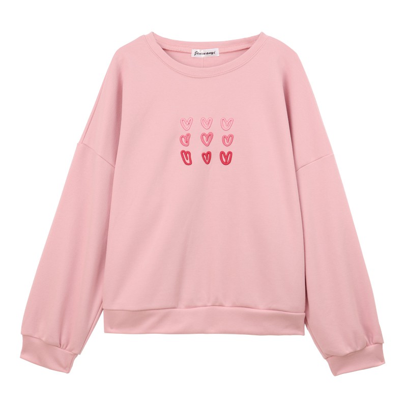 áo nỉ bông nữ thêu trái tim cute nhiều màu 2021 | BigBuy360 - bigbuy360.vn