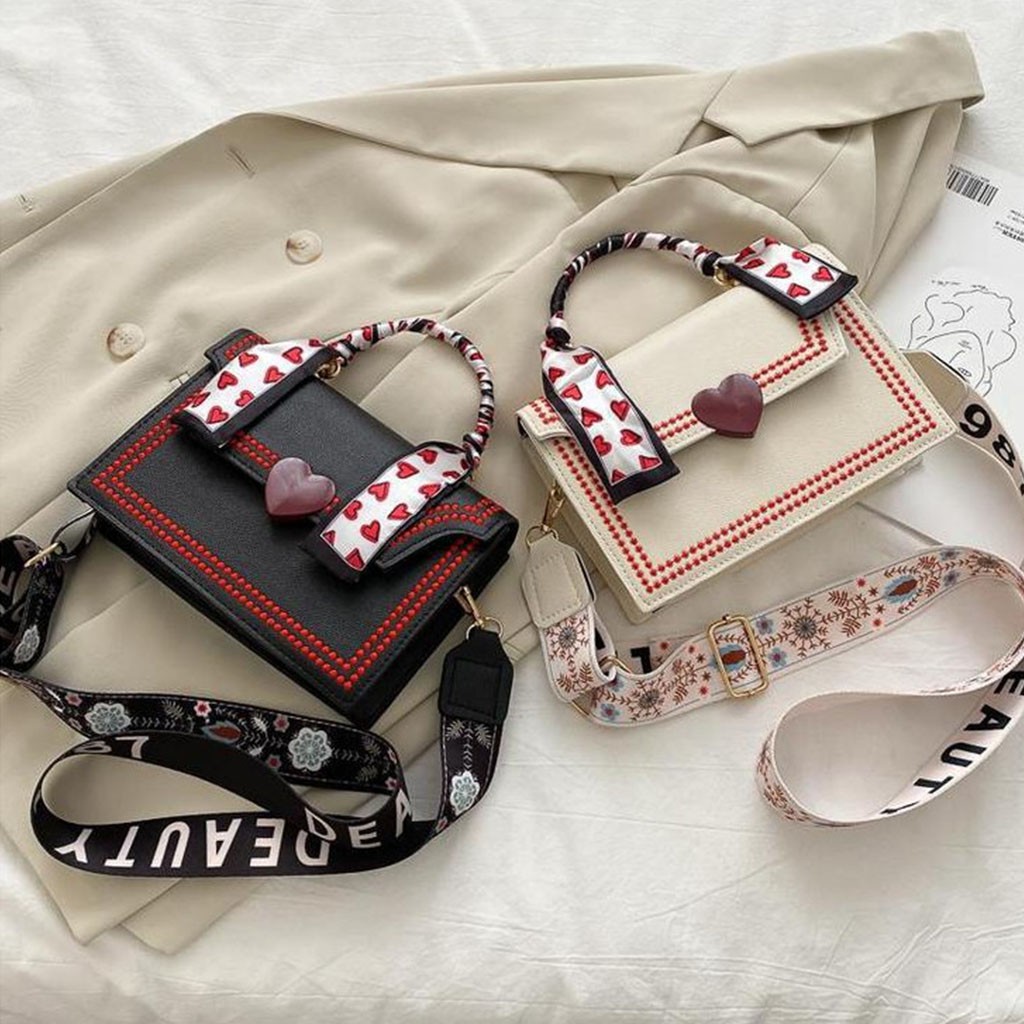 Túi Xách JADENTX12 Túi Đeo Chéo Nữ Kết Hợp Cầm Tay Dây Quấn Họa Tiết Thêu Nắp Trái Tim Ngọt  Ngào Chính Hãng JADEN STORE | BigBuy360 - bigbuy360.vn