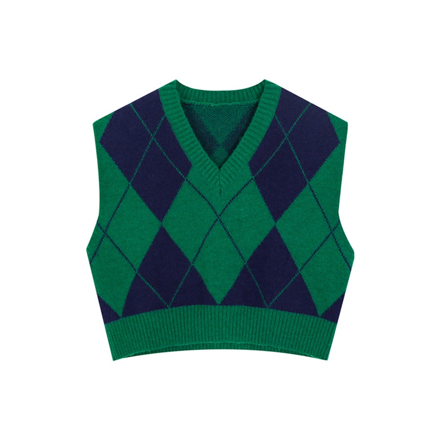 Áo dệt kim không tay dáng rộng phong cách retro Hàn Quốc thời trang