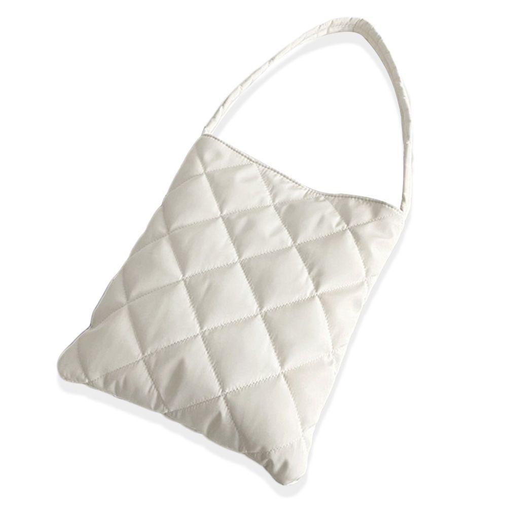 UUMIR Túi đeo vai tote cotton phao sức chứa lớn họa tiết kẻ sọc ô thời trang thu đông thường ngày cho nữ