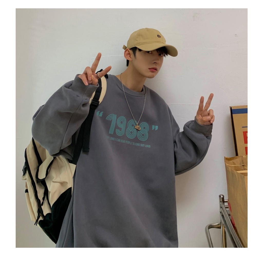 Áo Sweater , áo Nỉ 1988 Form Rộng,Thụng Uniex Phong Cách Ulzzang Hàn Quốc Hot 2021 | BigBuy360 - bigbuy360.vn