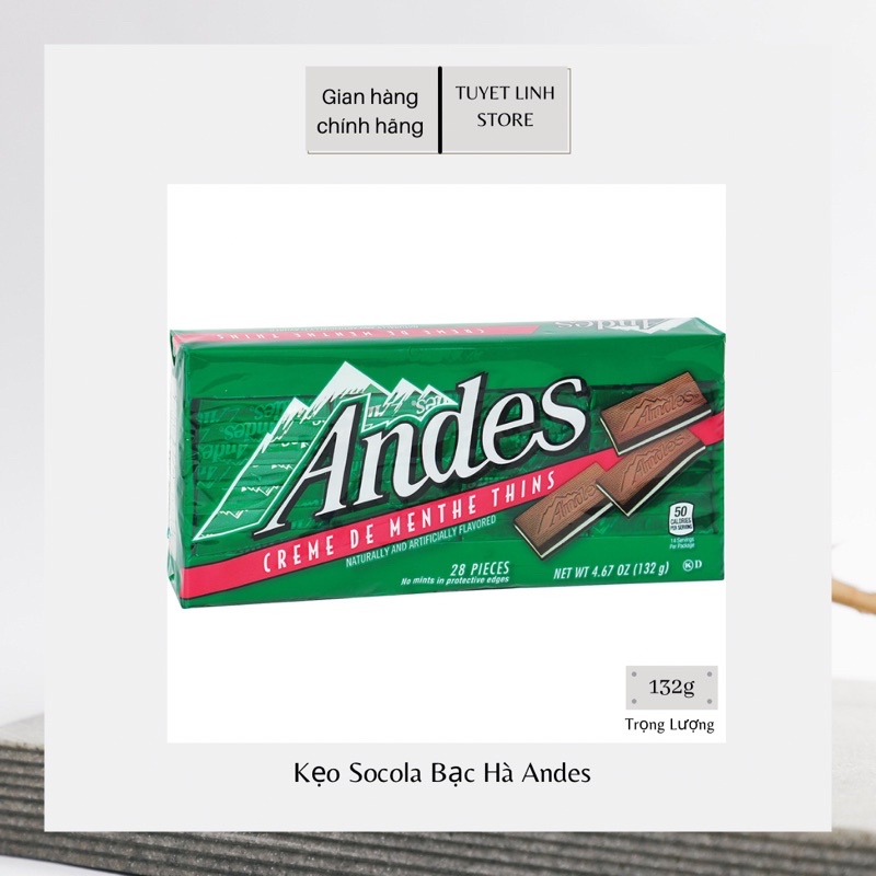 Kẹo Socola Bạc Hà Andes 132g