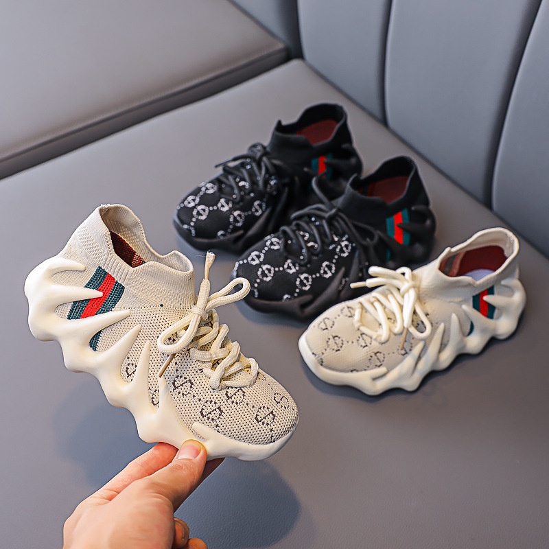Giày thể thao Yeezy thoáng khí thời trang mùa thu dành cho bé trai 2021