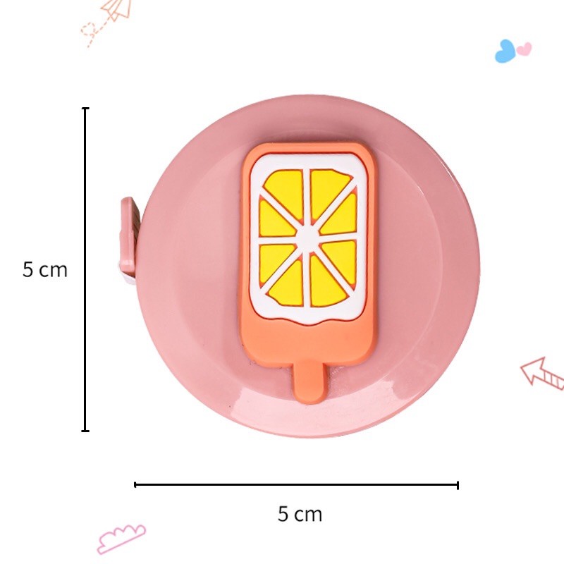 Thước dây mini tự cuộn 1.5m nhiều họa tiết cute