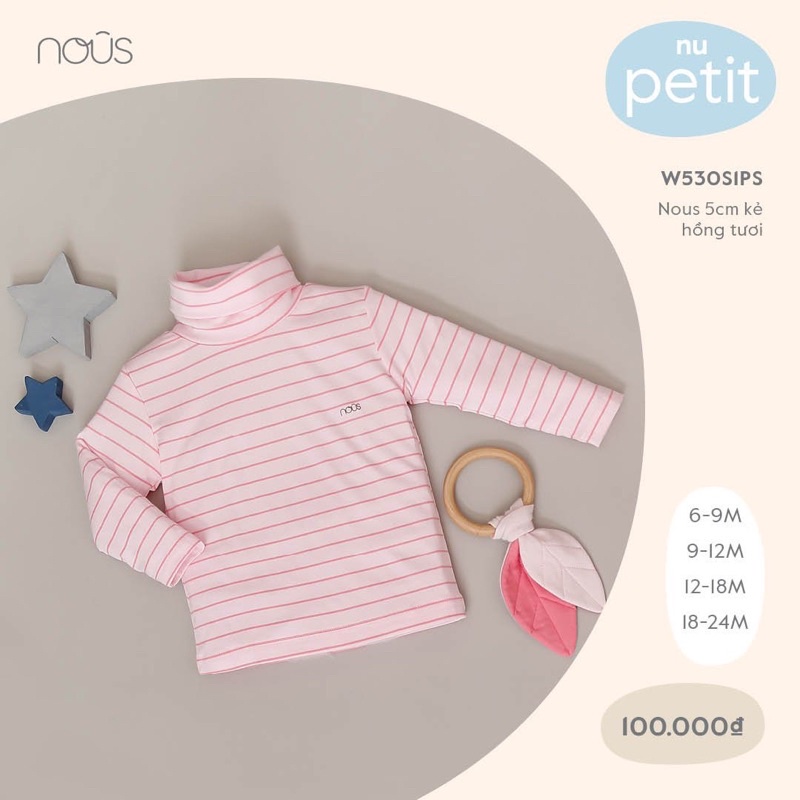 [Nous] áo giữ nhiệt cổ 5cm cho bé sơ sinh tới 2 tuổi chính hãng Nous
