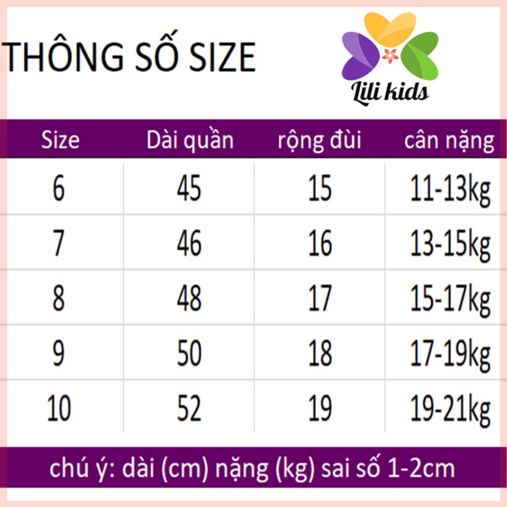 quần dài cho bé trai bé gái LILIKIDS quần dài thun gân cho bé QCD13