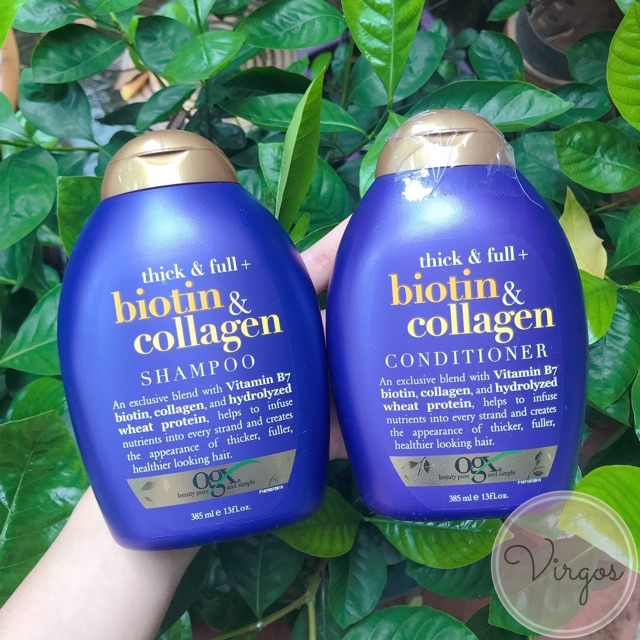 Dầu gội xả Biotin &amp; Collagen OGX ngăn rụng tóc