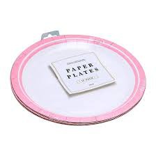 Đĩa giấy dùng một lần 23cm Màu Hồng 10 cái mỗi bộ Uncle Bills YT0061