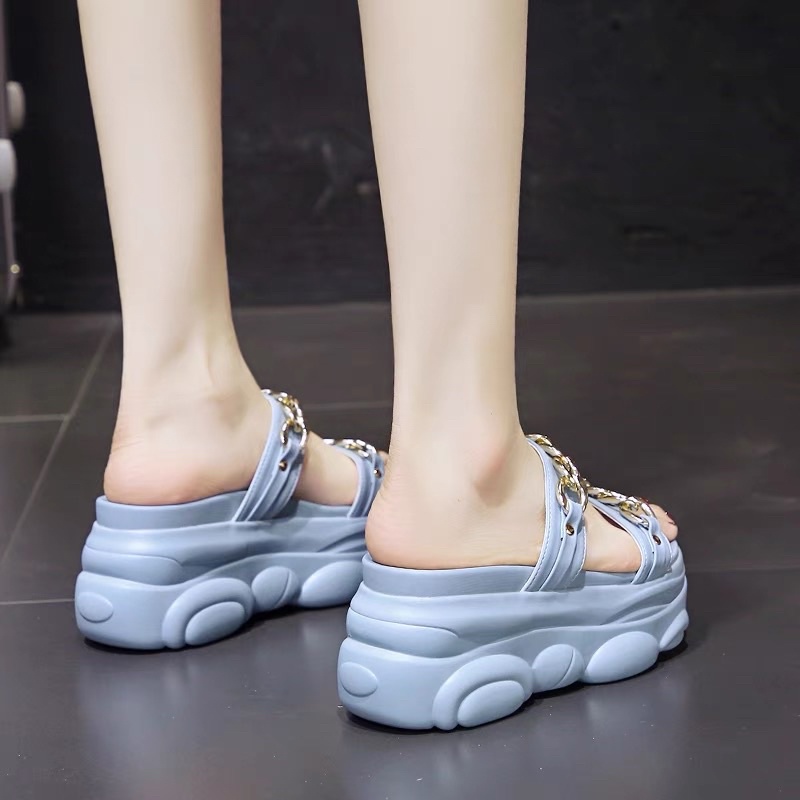 Dép đế xuồng quai xích cao 8,5cm nâng chiều cao siêu nhẹ GDS