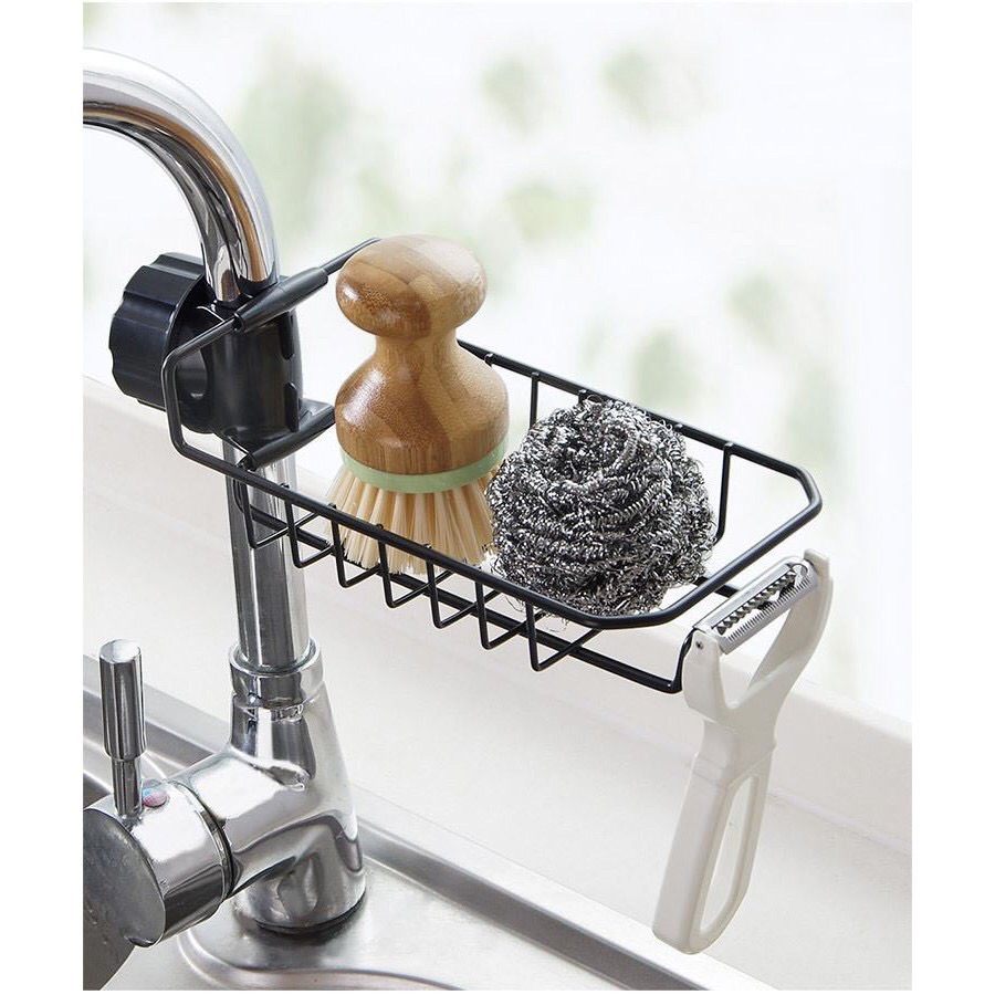 Giá Inox Để Giẻ Rửa Bát Kẹp Vòi Nước Tiện Lợi
