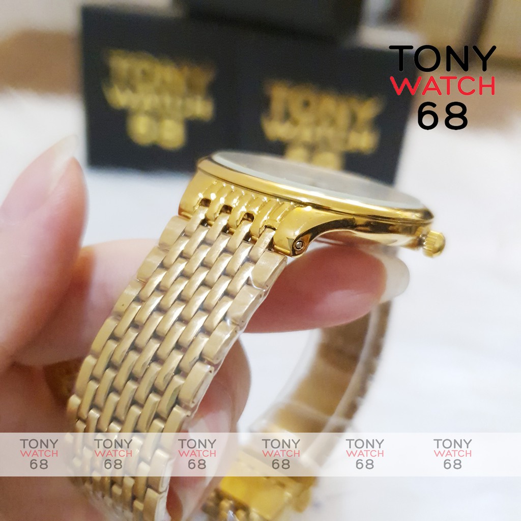 Đồng hồ nam Longbo dây thép vàng đúc đặc khóa thông minh di động chính hãng chống nước Tony Watch 68