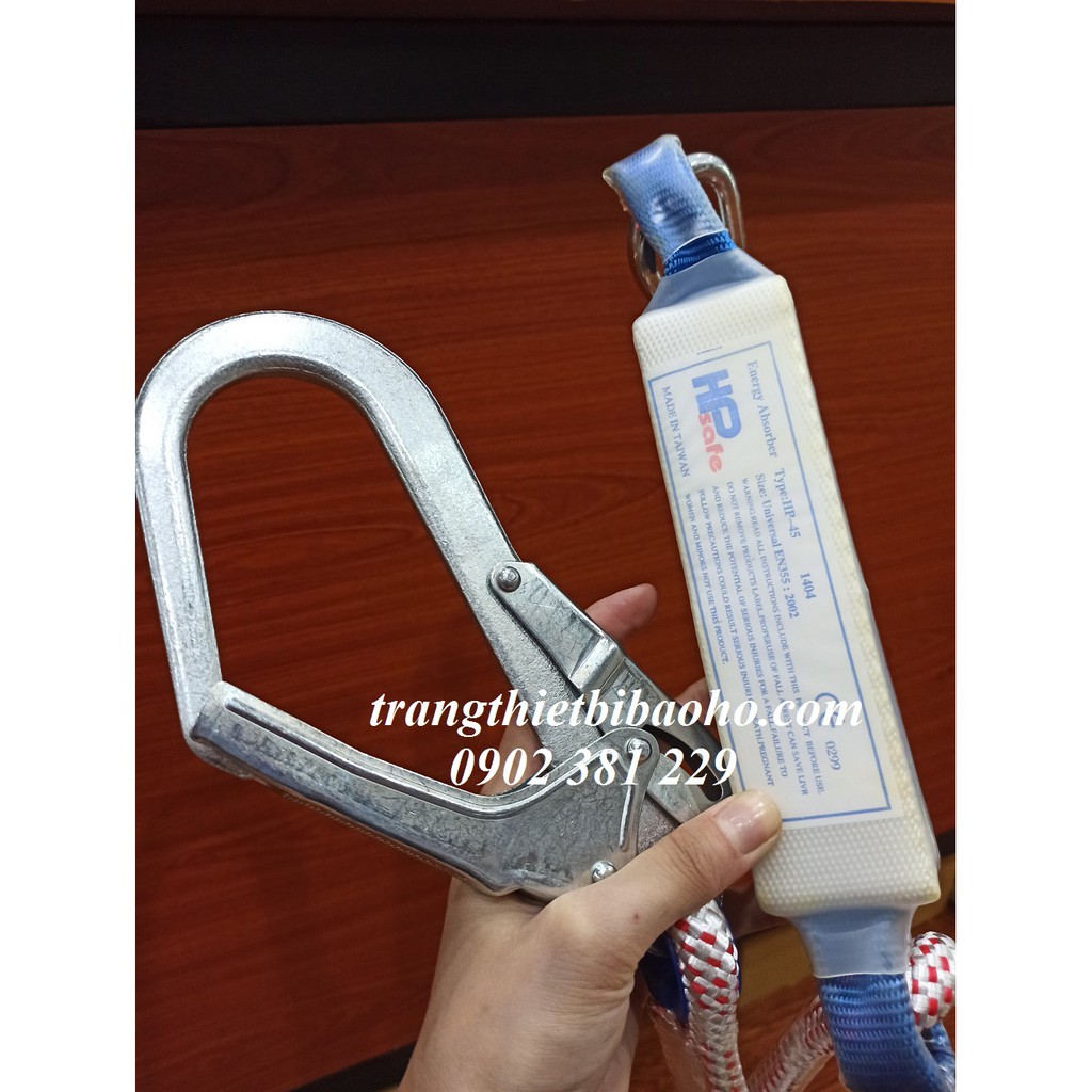 Dây an toàn toàn thân 02 móc thép dây thừng có giảm sốc