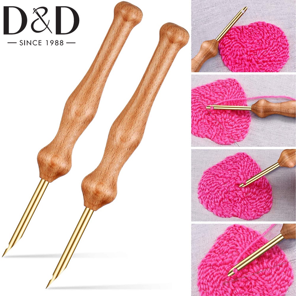 Set 2 Bút Thêu Tay Cầm Bằng Gỗ DIY Tiện Dụng