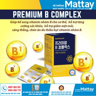 Premium B Complex - Bổ sung vitamin nhóm B cho cơ thể, tăng cường sức khỏe, hỗ trợ giảm mệt mỏi, căng thẳng ( 30 viên ).